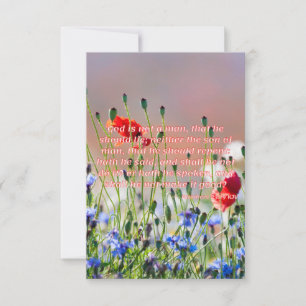 Tarjeta Números 23:19 KJV Biblia Verse Pic Flat Greeting