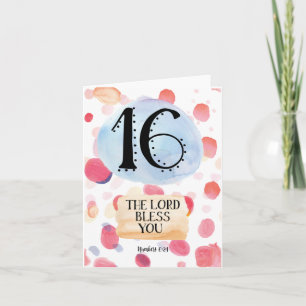 Tarjeta Números 6:24 Dulce decimosexto cumpleaños