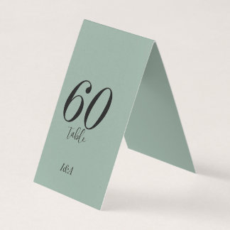 Tarjeta Números de caligrafía elegante negra sobre verde s