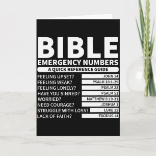 Tarjeta Números de emergencia divertidos de la Biblia cris
