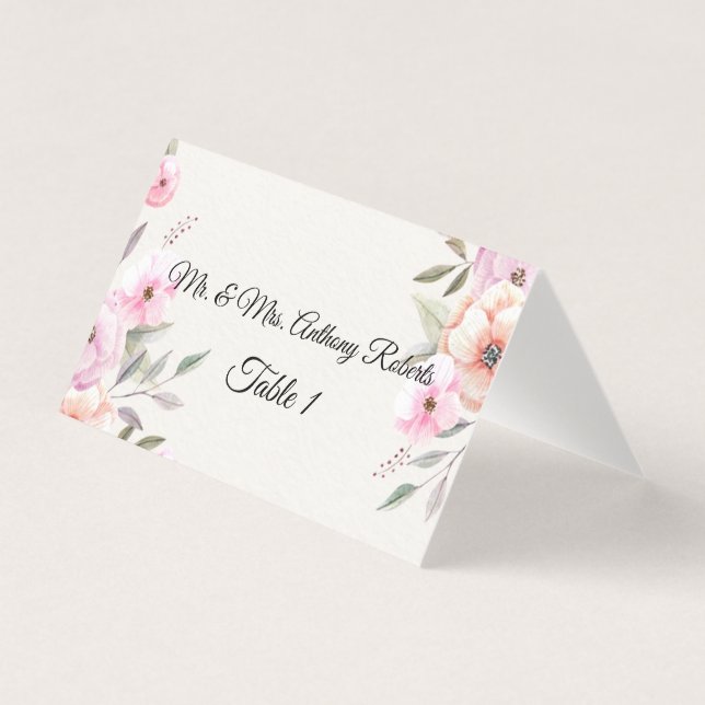 Tarjeta Números de mesa de Pétalos Pastel Preciosos (Anverso)