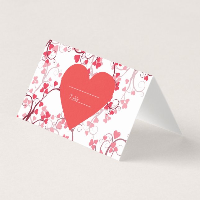 Tarjeta Números de tabla de corazones hermosos (Anverso)