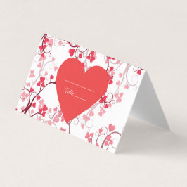 Tarjeta Números de tabla de corazones hermosos