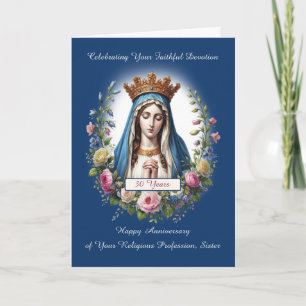 Tarjeta Nun 30 Aniversario de la Profesión Religiosa María