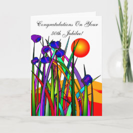 Tarjeta Nun 50 Jubilee Artsy Floral Card