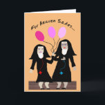 Tarjeta Nun Birday Card "Sister Fiesta Pants" 2<br><div class="desc">La tarjeta católica de cumpleaños de la monja,  "Hermana Fiesta Pants",  viene con sus globos a todos los que se reúnen ¡y siempre son rosas!</div>