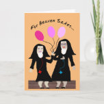 Tarjeta Nun Birday Card "Sister Fiesta Pants" 2<br><div class="desc">La tarjeta católica de cumpleaños de la monja,  "Hermana Fiesta Pants",  viene con sus globos a todos los que se reúnen ¡y siempre son rosas!</div>