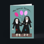 Tarjeta Nun Birthday Card "Sister Fiesta Pants" (Cartas de<br><div class="desc">La tarjeta católica de cumpleaños de la monja,  "Hermana Fiesta Pants",  viene con sus globos a todos los que se reúnen ¡y siempre son rosas!</div>