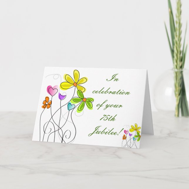 Tarjeta Nun Diamante 75 Jubilee Floral Card (Anverso)