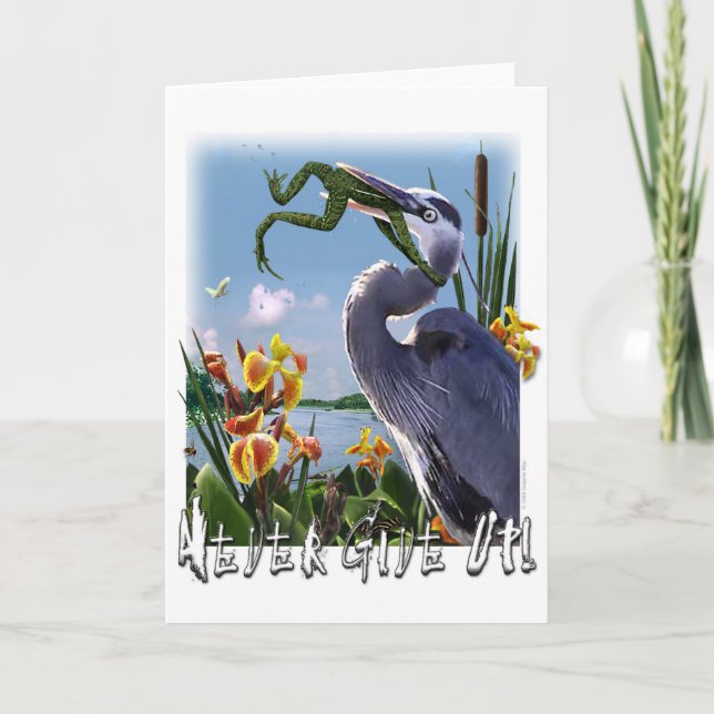 Tarjeta ¡Nunca dé para arriba! (Anverso)