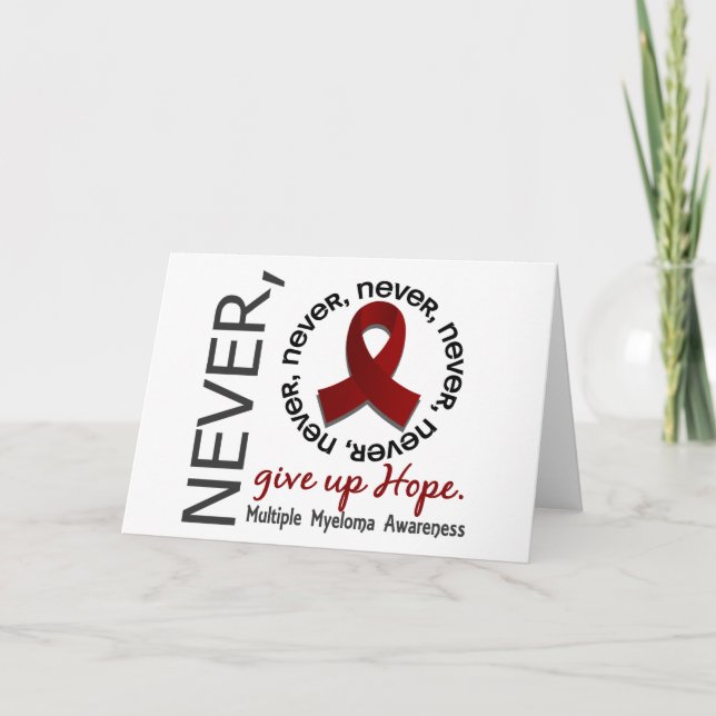 Tarjeta Nunca dé para arriba a esperanza el mieloma (Anverso)