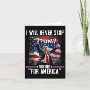 Tarjeta Nunca dejará de luchar por Estados Unidos Trump 20