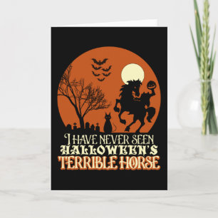Tarjeta Nunca había visto el terrible caballo de Halloween