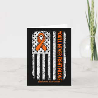 Tarjeta Nunca lucharás sola contra la leucemia por cáncer 