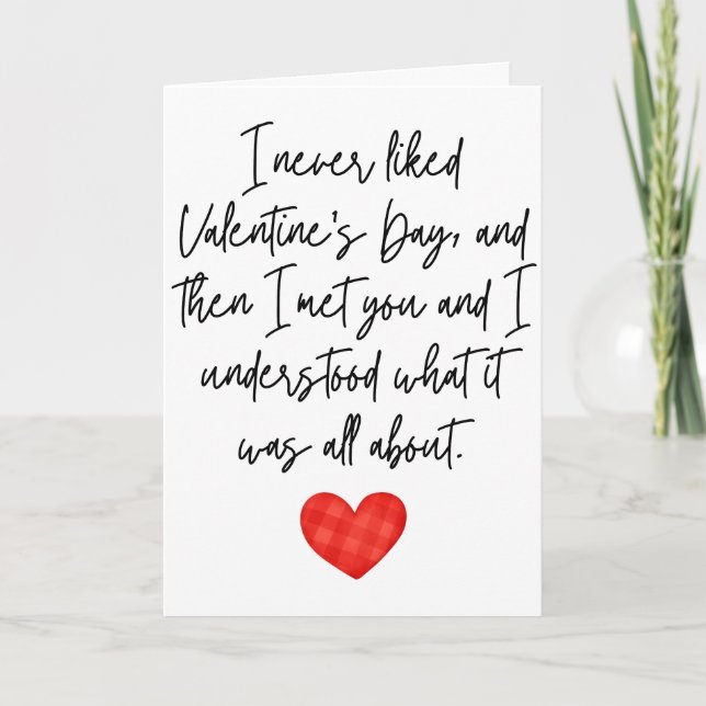 Tarjeta Nunca me gustó el Día de San Valentín doblado (Anverso)