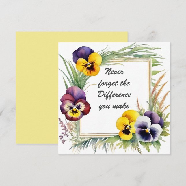 Tarjeta Nunca olvides la diferencia que haces floral (Anverso / Reverso)
