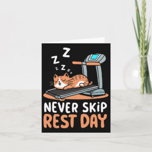Tarjeta Nunca Omitir el Rest Day Funny Bodybuilding Cat Wo