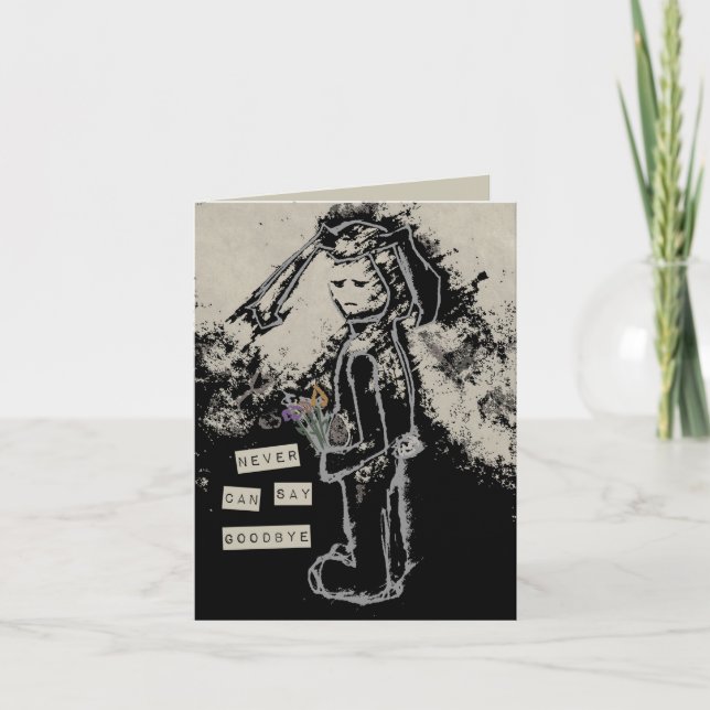 Tarjeta nunca puedo decir adiós sinibunny (Anverso)