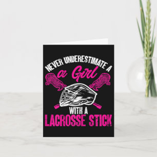 Tarjeta Nunca Subestime A Un Chica Con Lacrosse Stick Pla