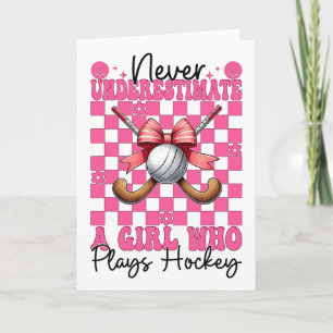 Tarjeta Nunca Subestimes a una Chica que Juega Hockey Coqu