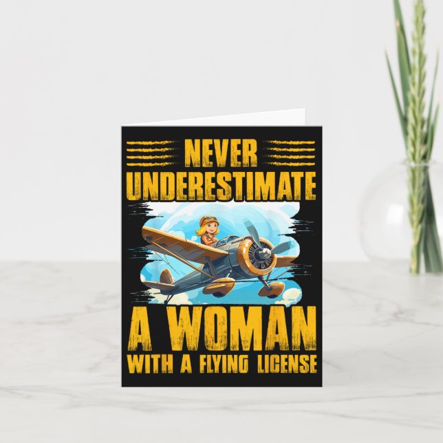 Tarjeta Nunca Subestimes A Una Mujer Con Un Permiso De Vue (Anverso)