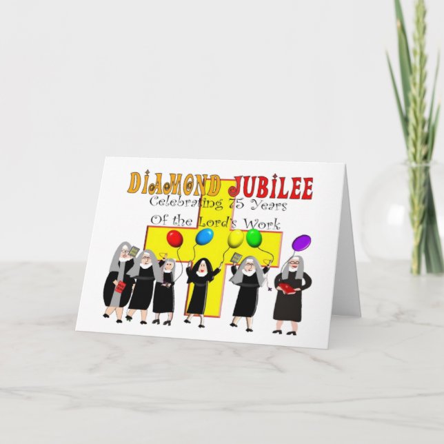 Tarjeta Nuns Diamond Jubilee 75 años de servicio (Anverso)