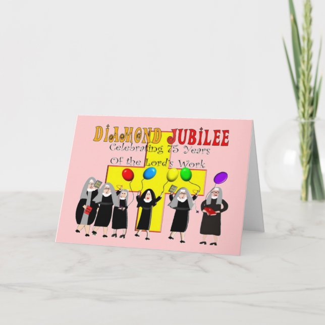 Tarjeta Nuns Diamond Jubilee 75 años de servicio (Anverso)