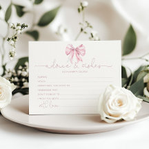 Tarjeta nupcial de consejos y deseos con lazo de T