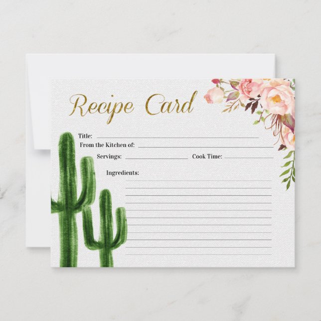 Tarjeta nupcial de la receta de la ducha del amor (Anverso)