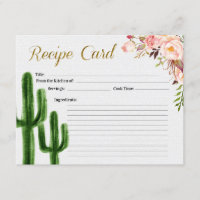 Tarjeta nupcial de la receta de la ducha del amor