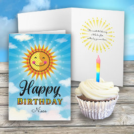 Tarjeta nupcial de sol para cumpleaños