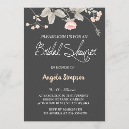 Tarjeta nupcial floral de la ducha de la acuarela