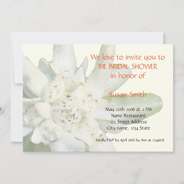 Tarjeta nupcial floral de la invitación de la (Anverso)