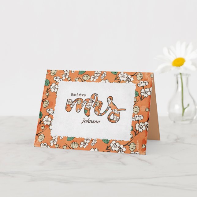 Tarjeta nupcial floral para ducha (Planta pequeña)