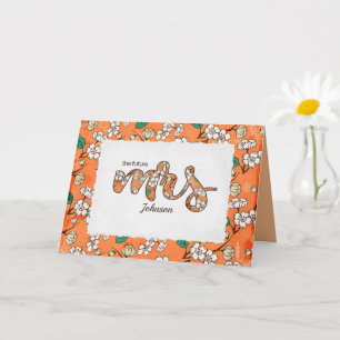 Tarjeta nupcial floral para ducha