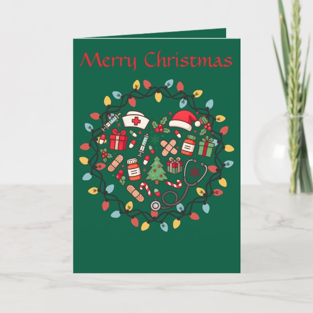 Tarjeta Nurse Christmas Folded Greeting Card (Anverso)