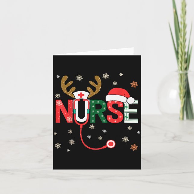 Tarjeta Nurse Christmas Stethoscope Nurses Xmas  (Anverso)