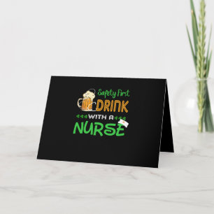 Tarjeta Nurse Gift   Seguridad Primer Bebida Con Enfermero