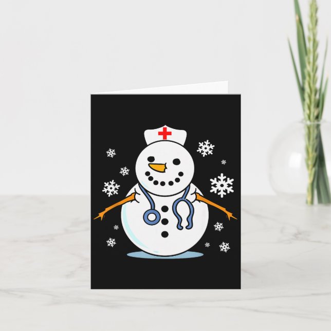 Tarjeta Nurse Snowman Nurse Christmas  (Anverso)