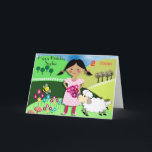 Tarjeta Nursery Rythm Theme Cute Kids Birday Card<br><div class="desc">Una tarjeta de cumpleaños tan linda para un niño pequeño con una foto colorida de una rima predilecta de crianza "María tenía un cordero" y es tan fácil de personalizar con un nombre y edad para ese toque especial extra.</div>