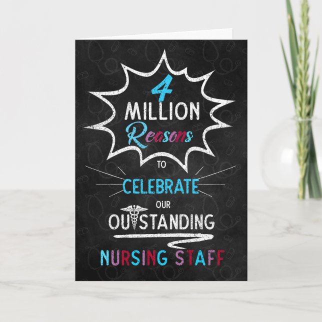 Tarjeta Nurses Week Chalkboard Theme for Staff (Anverso)