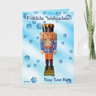 Tarjeta Nutcracker alemán: Fröhliche Weihnachten