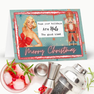 Tarjeta Nutcracker Christmas Card - Funny - Retro - Bestie
