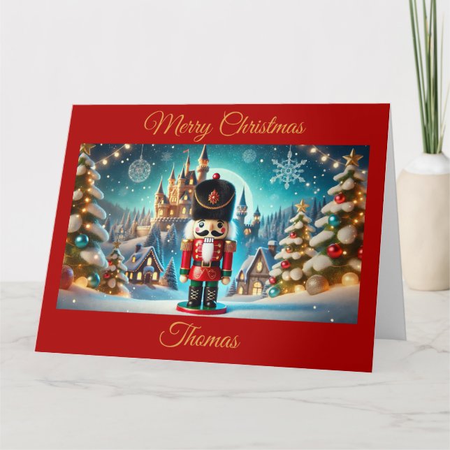 Tarjeta Nutcracker en una aldea de Navidades fantasmas (Anverso)