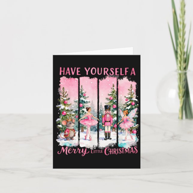 Tarjeta Nutcracker Friends Snow Globe Nk Coquette Bow Chri (Anverso)