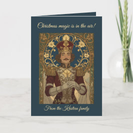 Tarjeta Nutcracker Soldiers Art Nouveau Vintage Style Chri