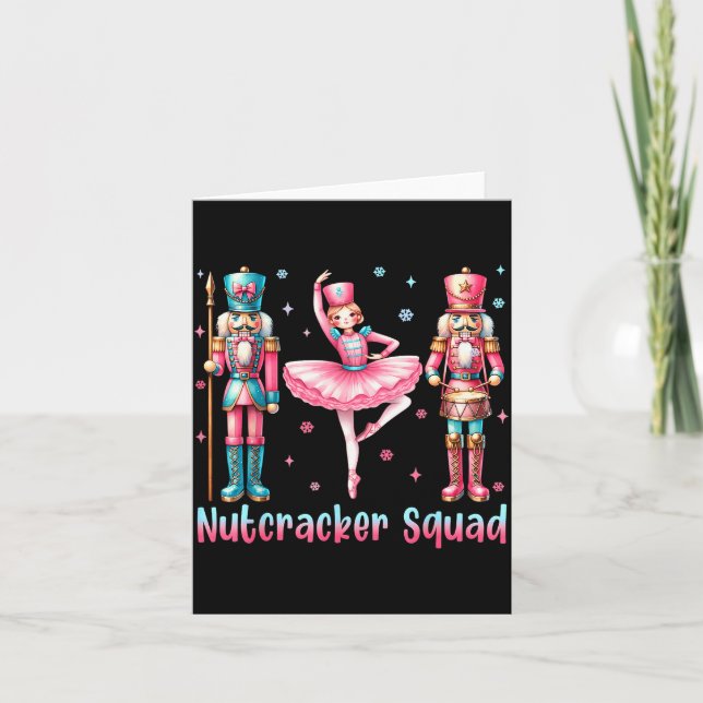 Tarjeta Nutcracker Squad Ballet Dance Merry Christmas Wome (Anverso)