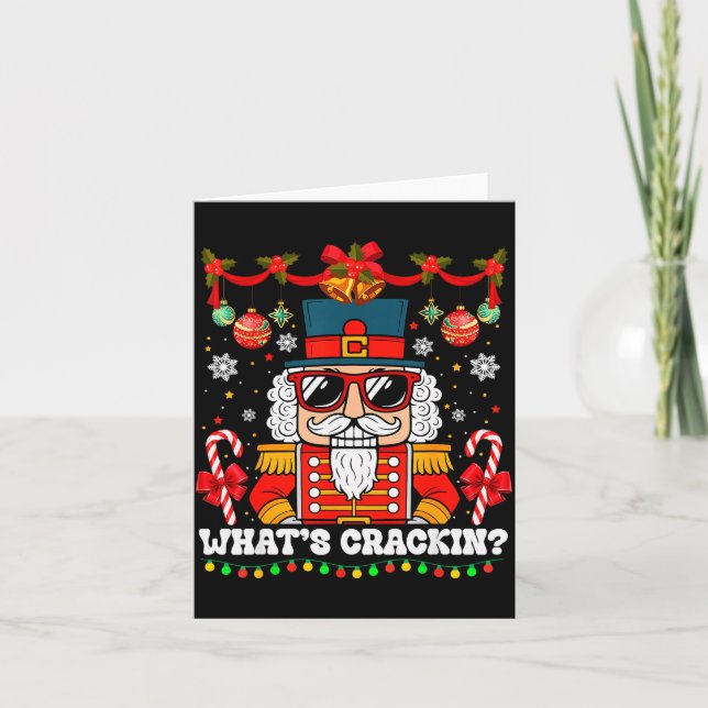 Tarjeta Nutcracker What's Crackin Funny Christmas Men Wome (Anverso)