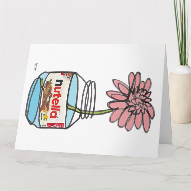 Tarjeta Nutelas de línea continua en flor (Anverso)