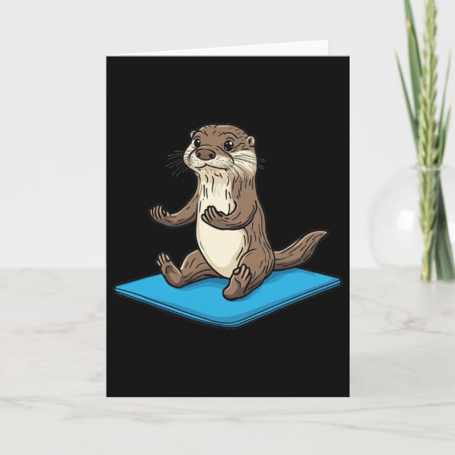 Tarjeta Nutria usando una esterilla de yoga  (Anverso)